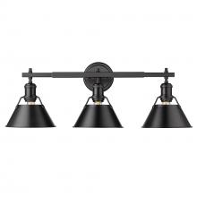  3306-BA3 BLK-BLK - Orwell BLK 3 Light Bath Vanity in Matte Black with Matte Black shades